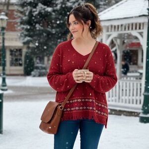 VTG Size 2X Villager Sport Woman Oversized Red Sweater